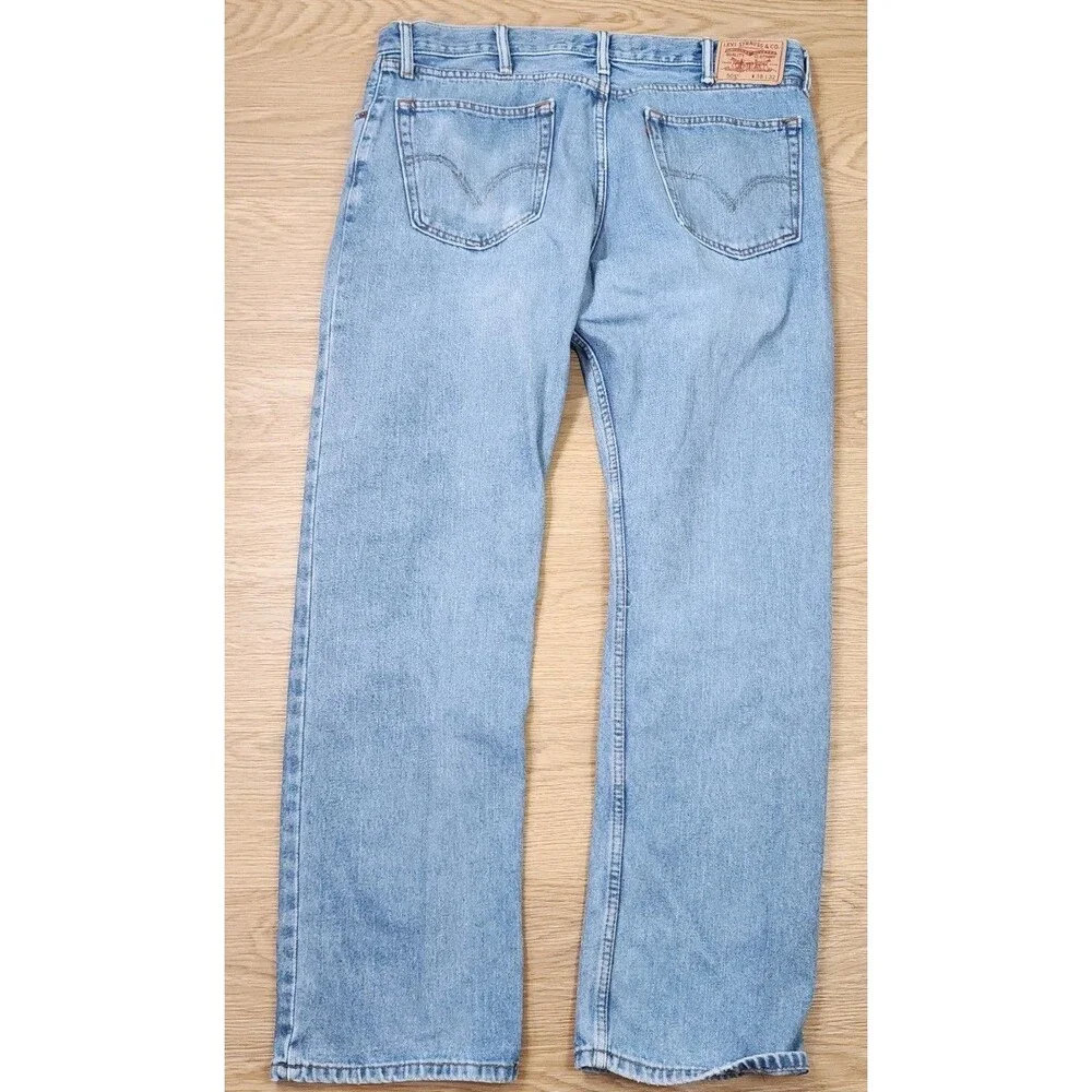 Vintage Levi's 505 Straight Fit 38x32 Jeans Heavy Denim Cowboy Work Rivets